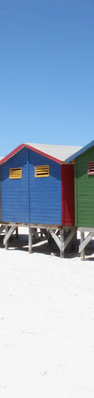 Bunte Strandheuser in Muizenberg